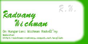 radvany wichman business card